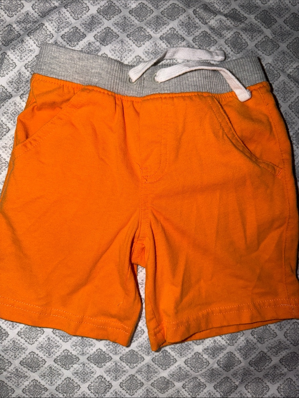 Orange Drawstring Waist Casual Shorts